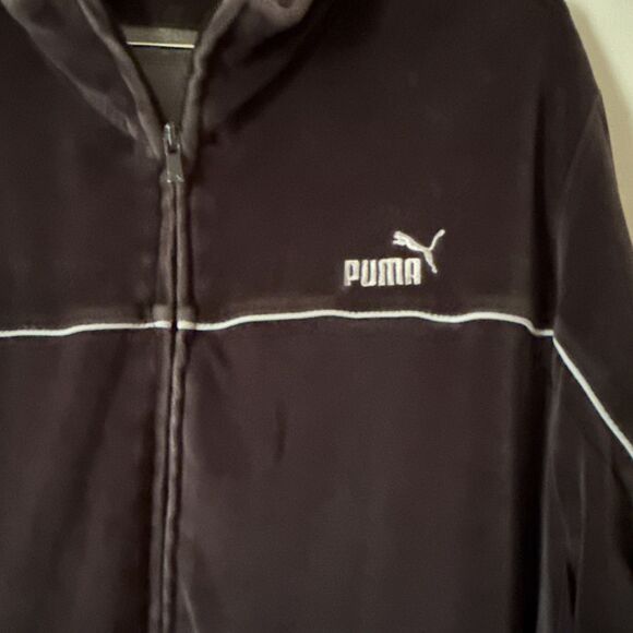 Vtg Puma Velour Full Zip Track Jacket Brown | Mens XL - Picture 4 of 16